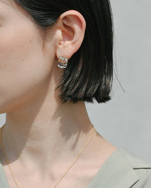 Delicate stud earrings made of transparent, ice‑like glass pieces that glimmer softly, set on gold‑plated posts